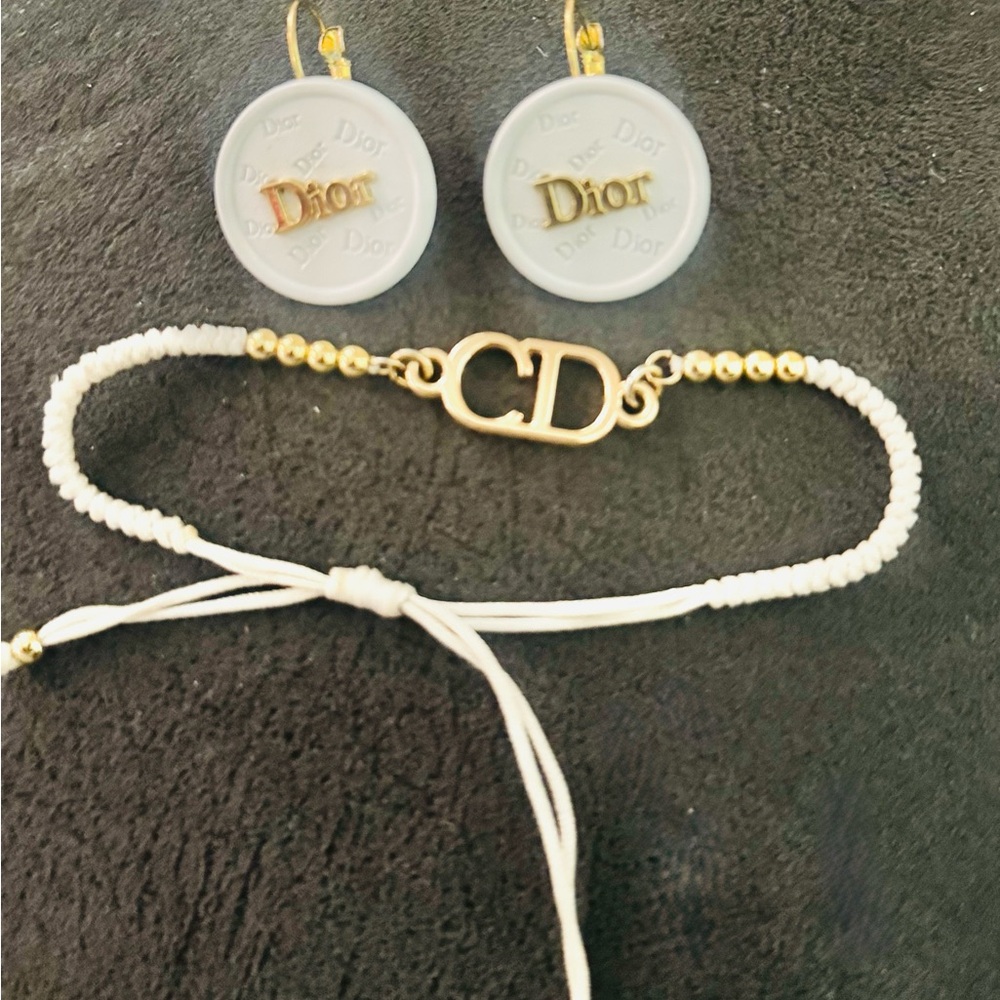 Dior Gold and White Jewelry Set Repurposed